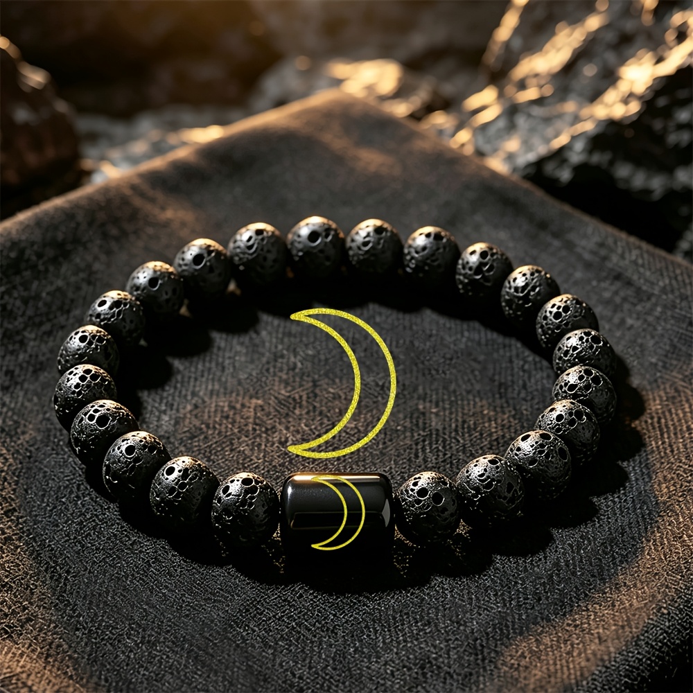 Bohemian Celestial Crescent Moon Beaded Bracelet